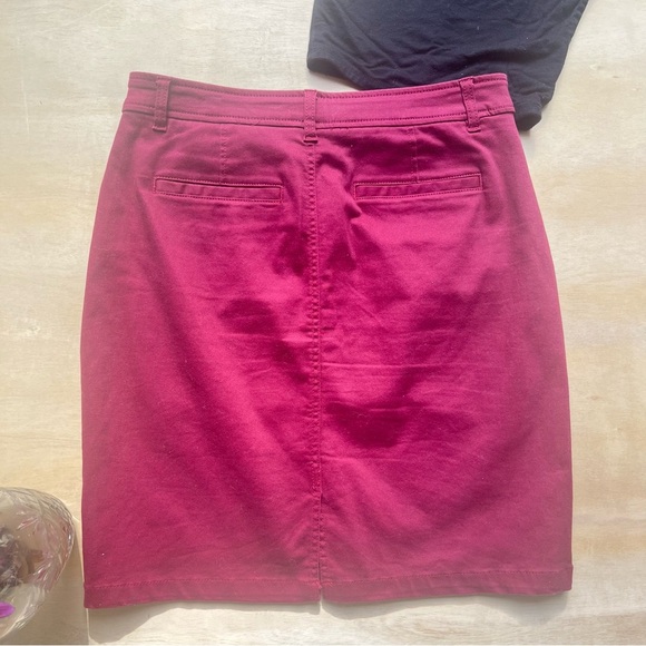 Women’s maroon red casual denim skirt size 10 office work business 41 hawthorn - Picture 6 of 12
